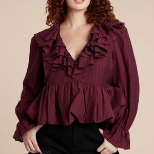 NWT Eloquii Romantic Ruffled Blouse